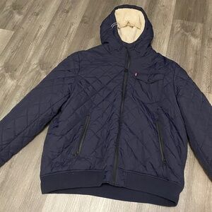 Mens Levi’s Quilted Sherpa Lined  Hoodie Jacket XXL